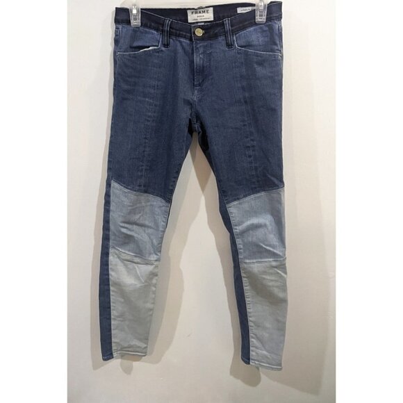 Frame Denim | Le Skinny Colorblock Denim Jeans in Hayden - Picture 3 of 8